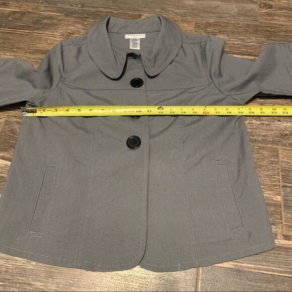 HANNAH CAREER Jacket Peter Pan Collar Gray Medium - Picture 3 of 5